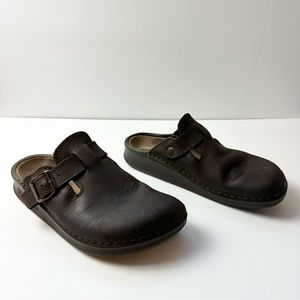 Birkenstock Tatami Clogs Shoes Women's 10 or Men's 8 BROWN Leather Slip On
